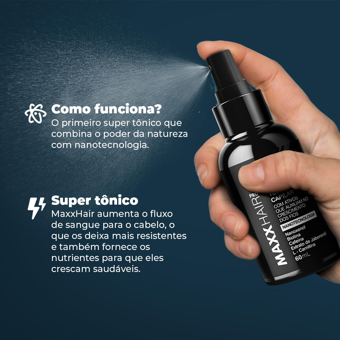 Tônico Capilar Maxx Hair | Crescimento Capilar e Combate à Queda de Cabelo (60ml)